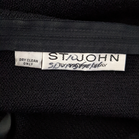 St John Knee Length Santana Knit Black Dress Size 8 - Picture 5 of 13